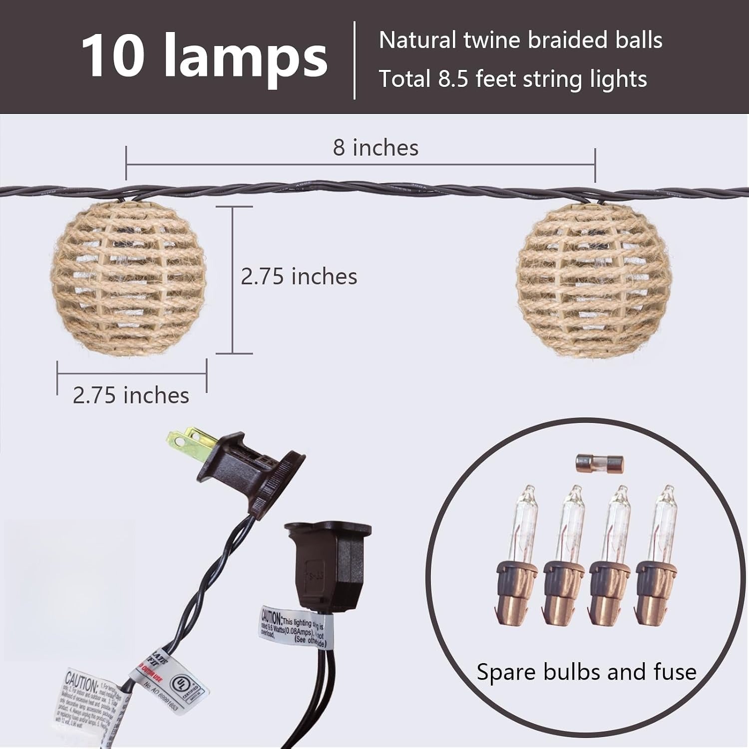 Twine‑Ball Boho Patio String Lights