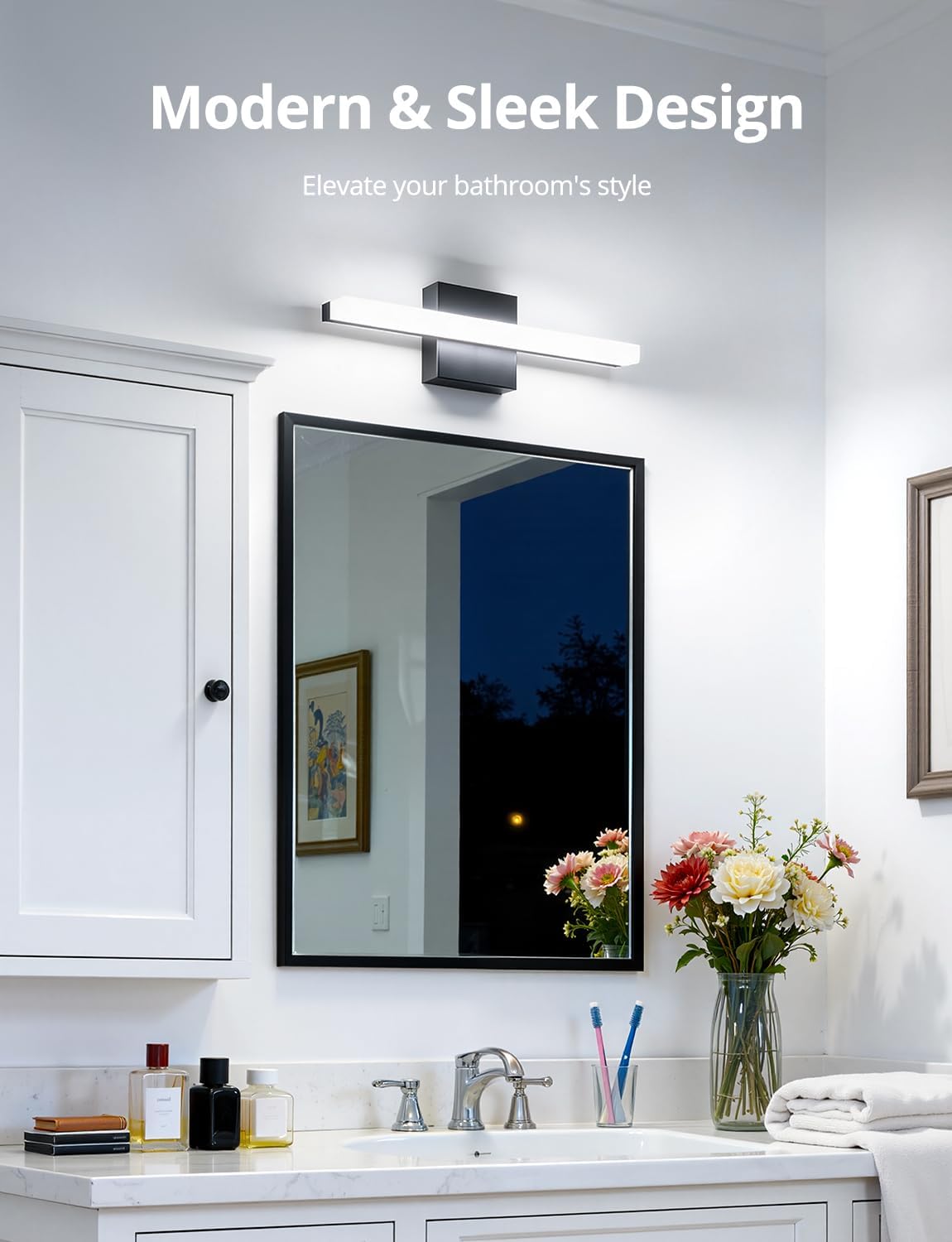 Modern LED Black Bathroom Vanity Light Fixture