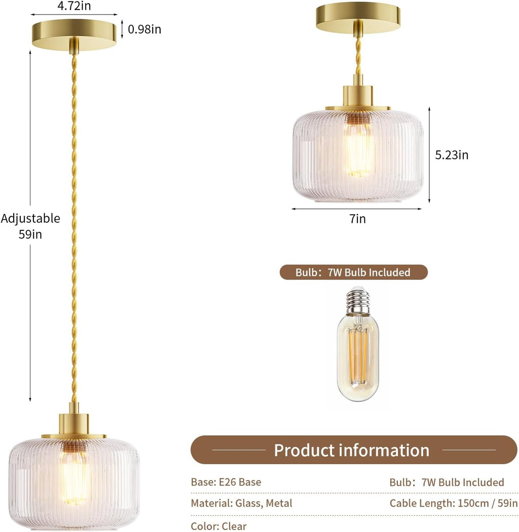 Retro Hand‑Blown Glass Pendant Light