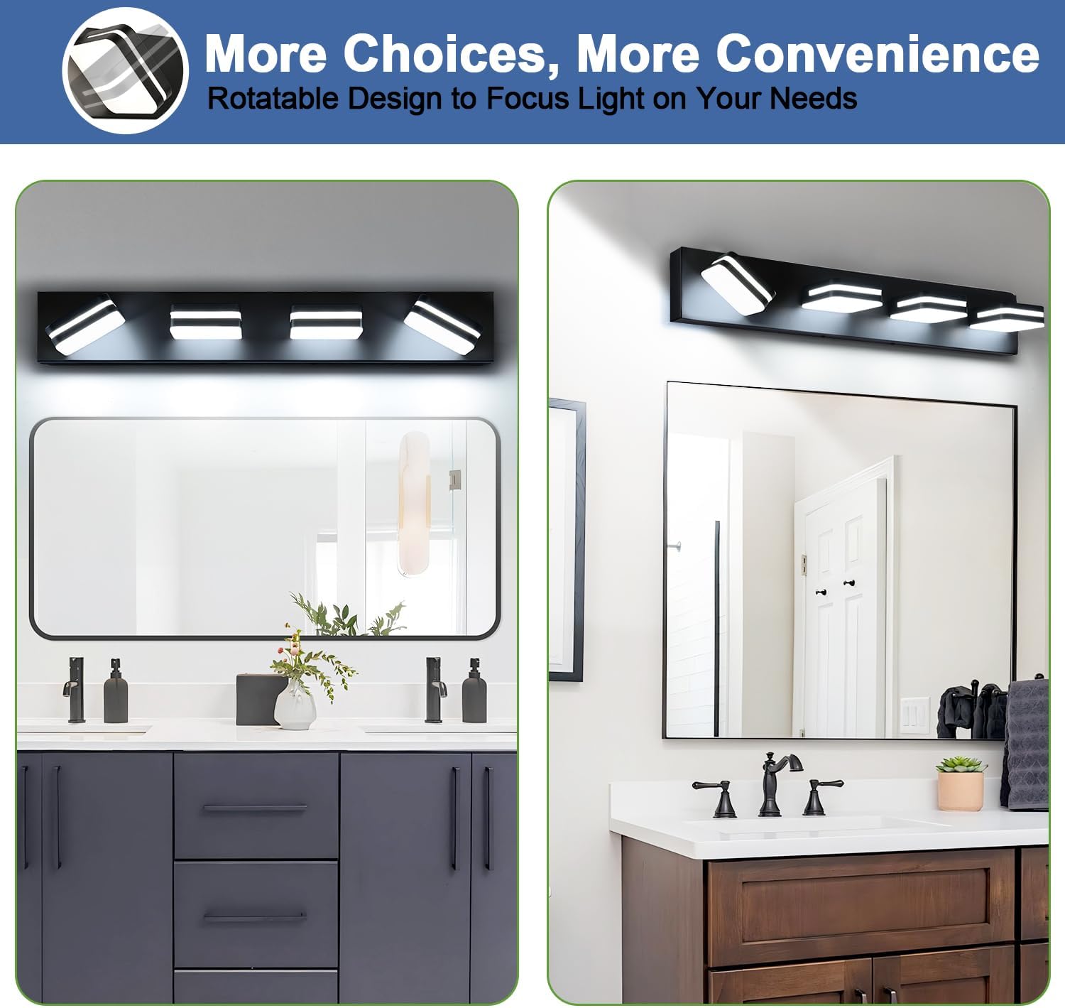 Rotatable Acrylic Modern LED Bathroom Vanity Light