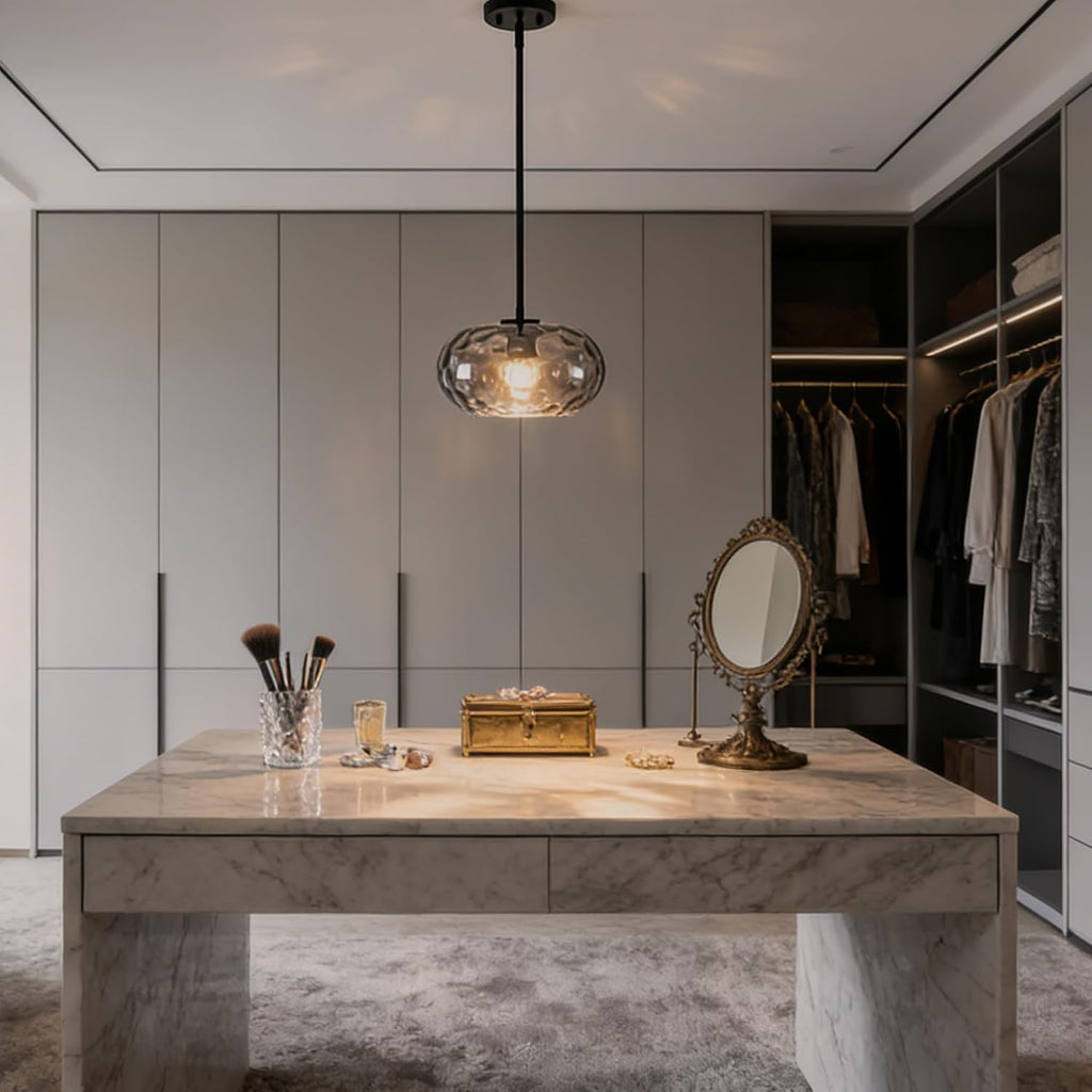 Modern Hammered‑Glass Pendant Ceiling Light