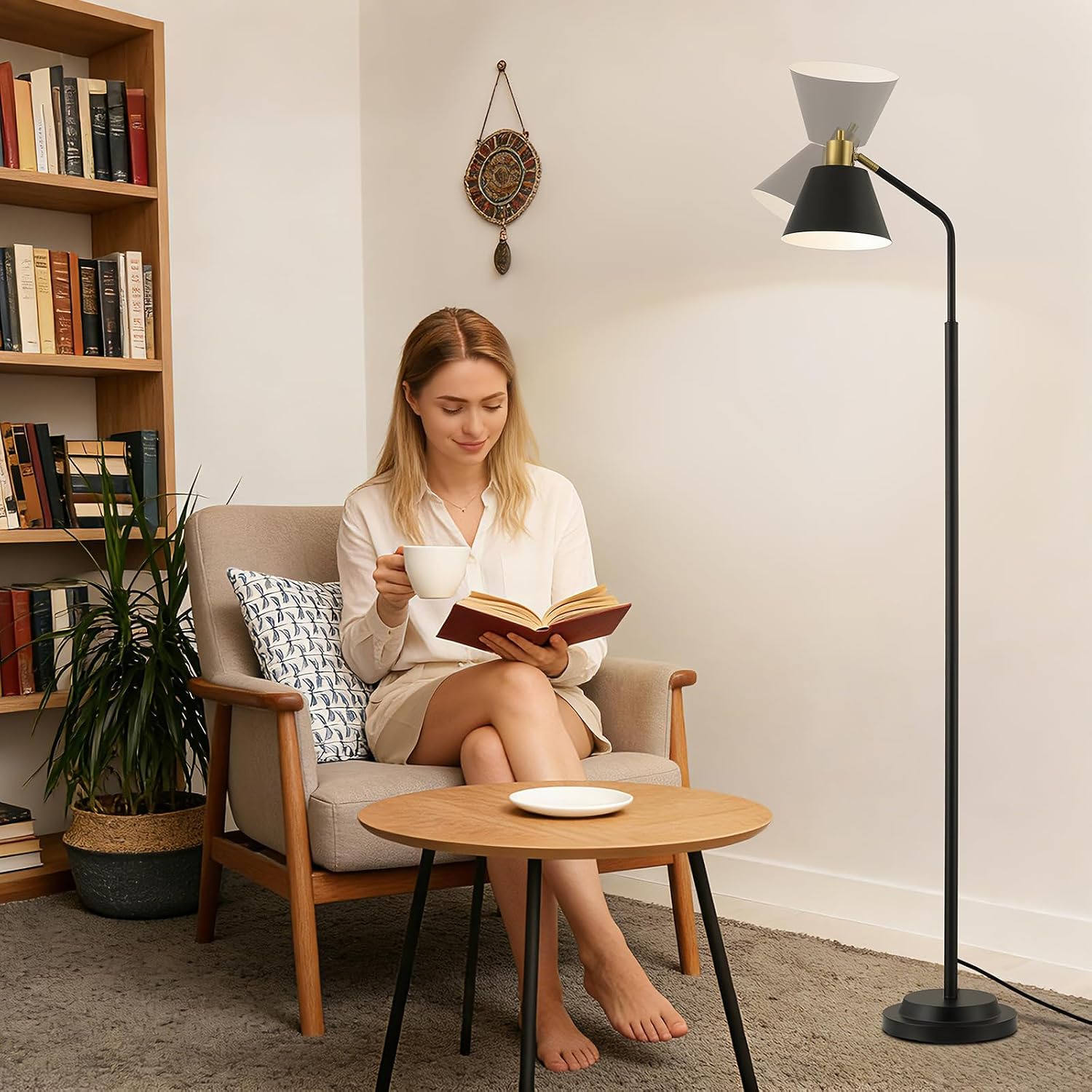 Adjustable Black Industrial Metal Floor Lamp