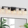 Modern Black Glass LED Bathroom Vanity Light