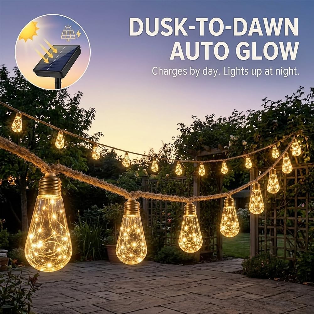 Solar Boho LED Fairy String Lights
