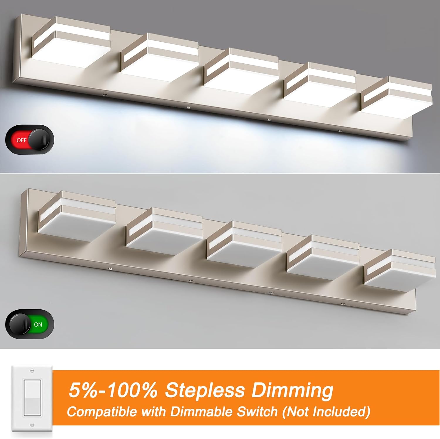 Rotatable Acrylic LED Bathroom Vanity Light Fixture