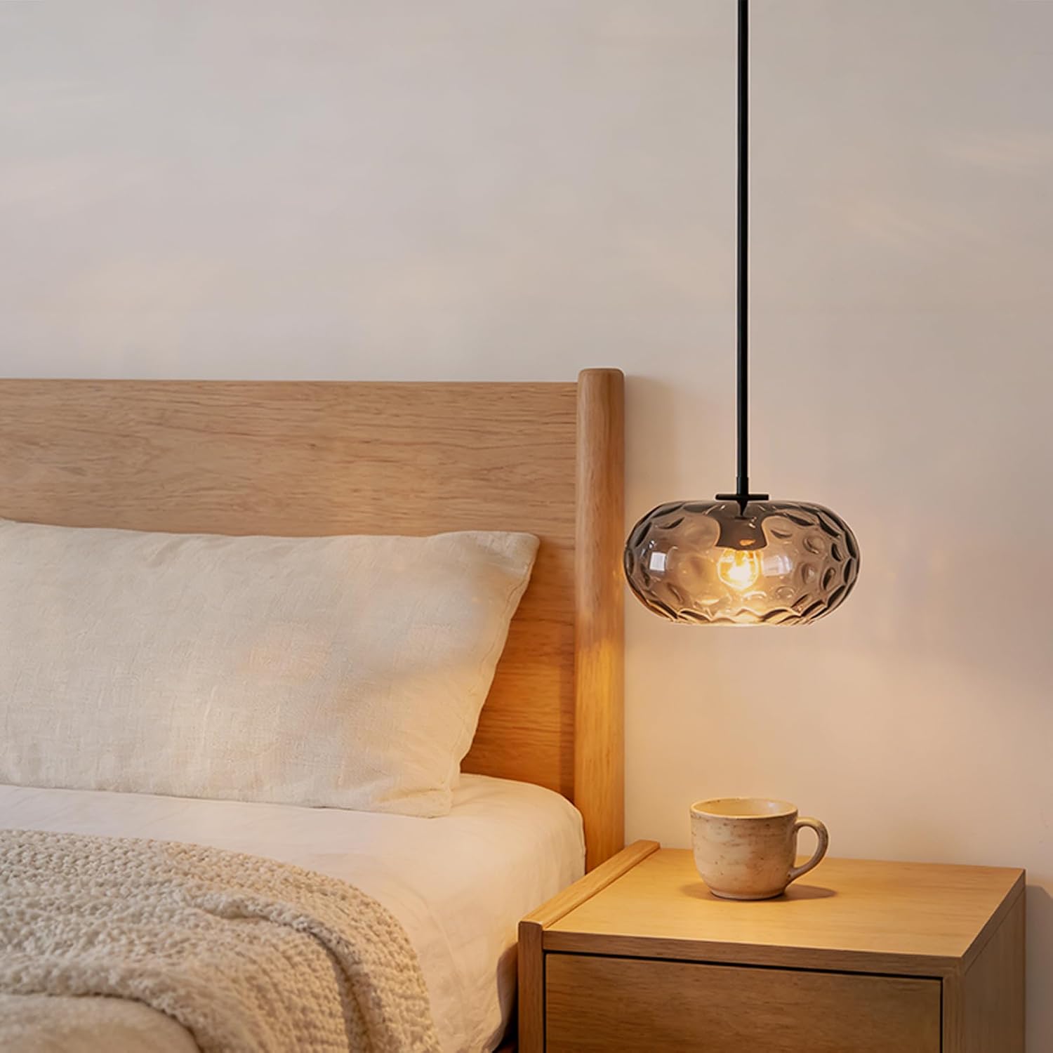 Modern Hammered‑Glass Pendant Ceiling Light