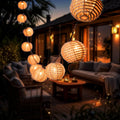 Twine‑Ball Boho Patio String Lights
