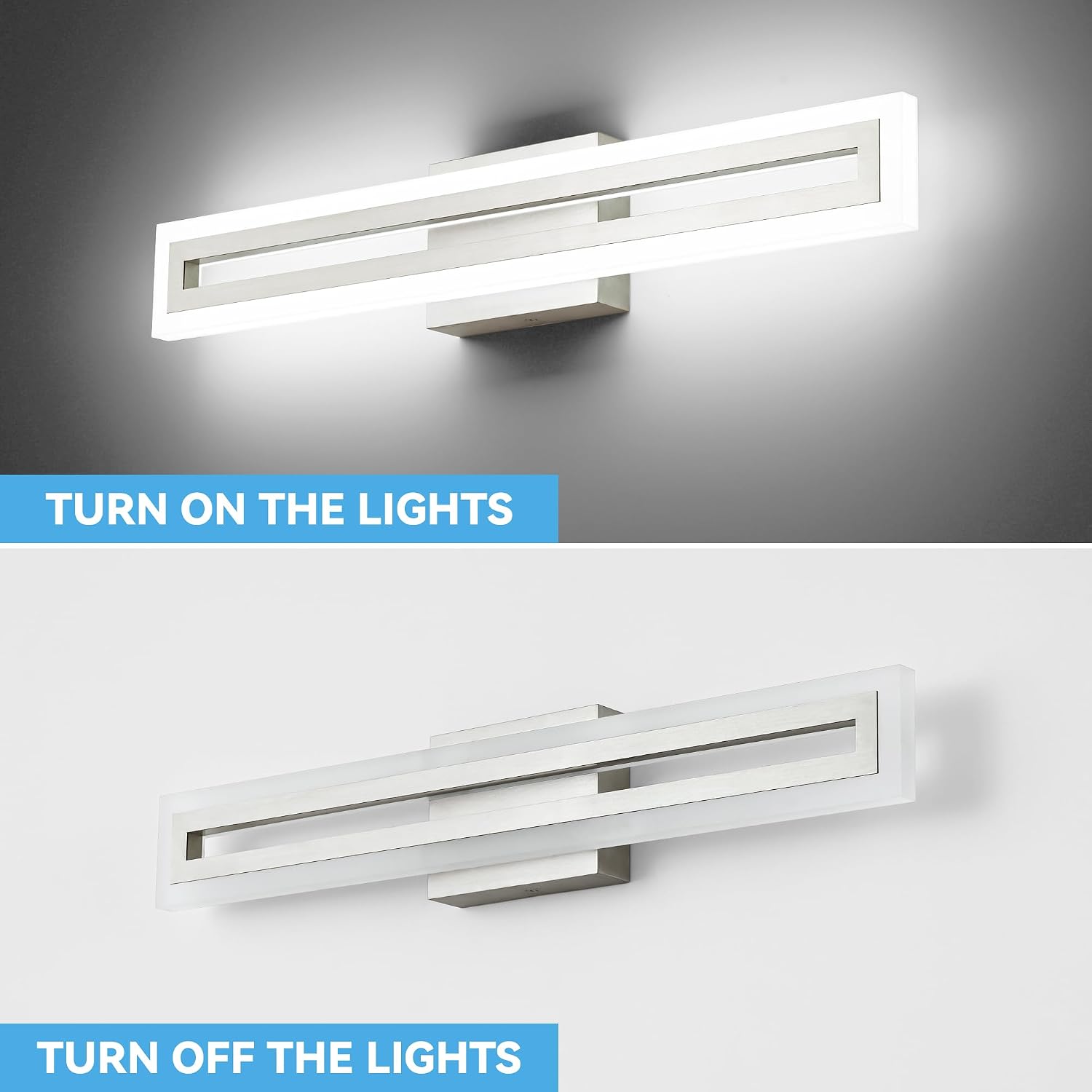 Brushed‑Nickel Modern LED Bathroom Vanity Light