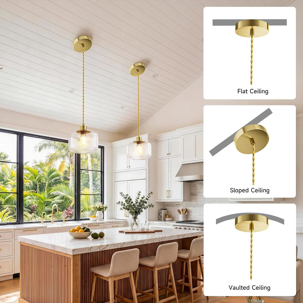 Retro Hand‑Blown Glass Pendant Light
