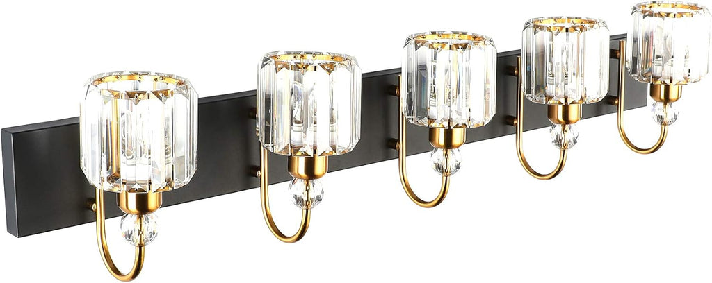 Modern Black Crystal LED Bathroom Vanity Light