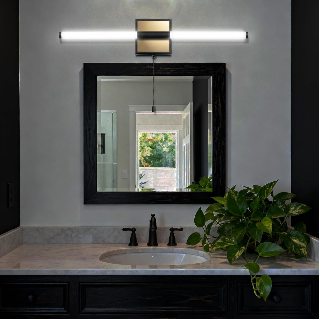 3‑Color Modern Black LED Bathroom Vanity Light