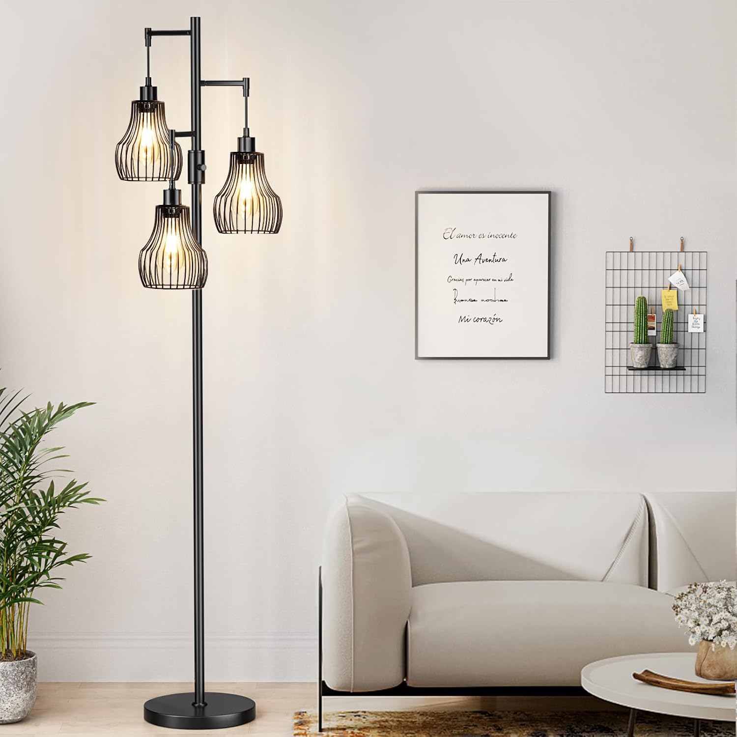 Dimmable Black Industrial Tree Floor Lamp