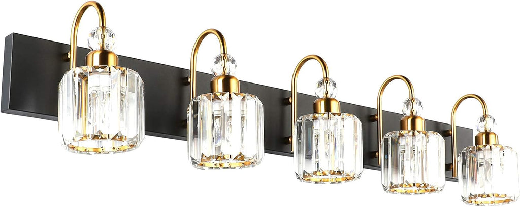 Modern Black Crystal LED Bathroom Vanity Light