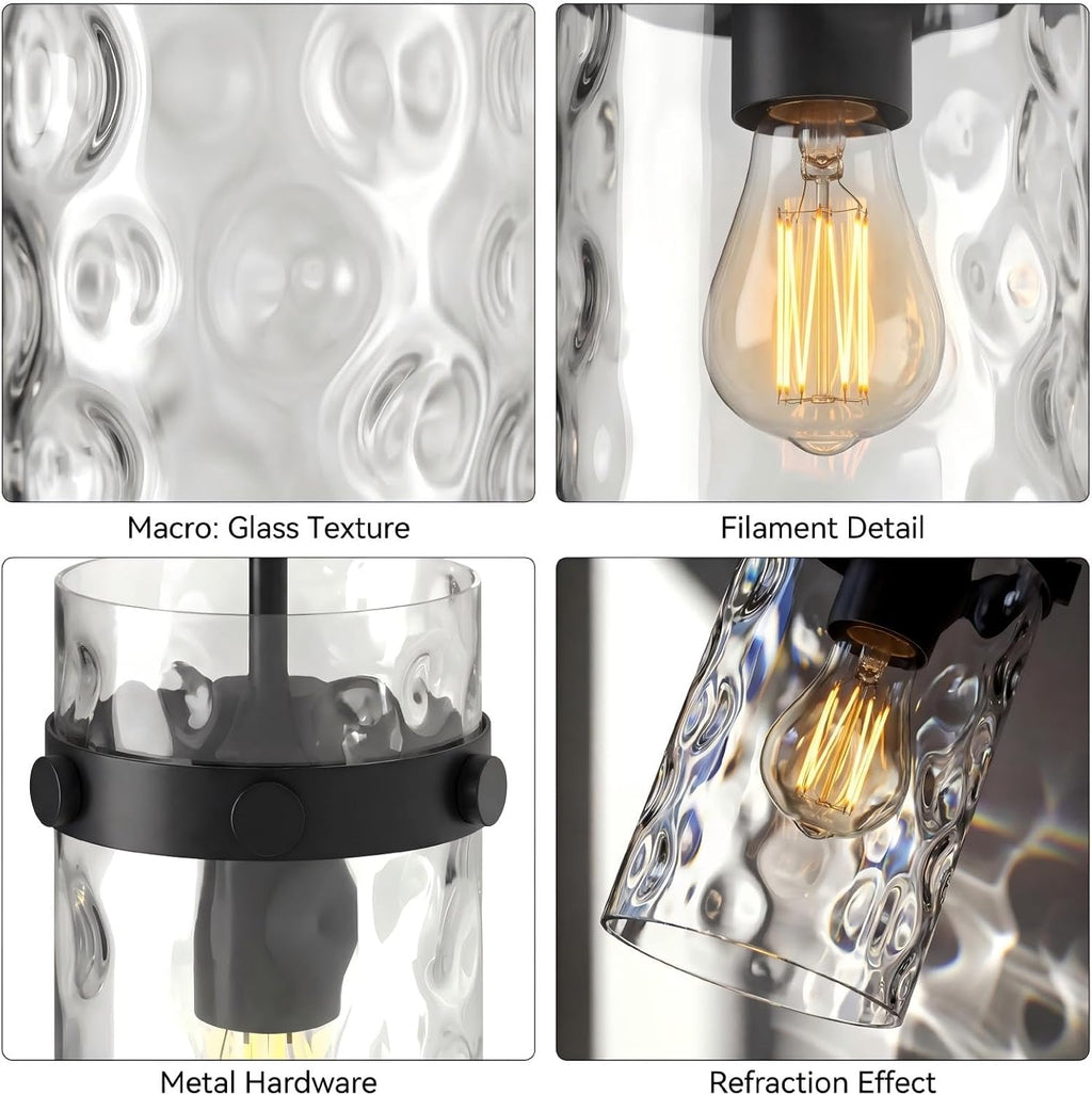 Modern Wavy‑Glass Kitchen Pendant Light