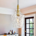 Gold Hammered‑Glass Kitchen Pendant Light
