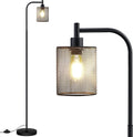 Rustic Black Mesh‑Shade Industrial Floor Lamp