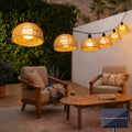 Solar Wicker Boho Patio String Lights