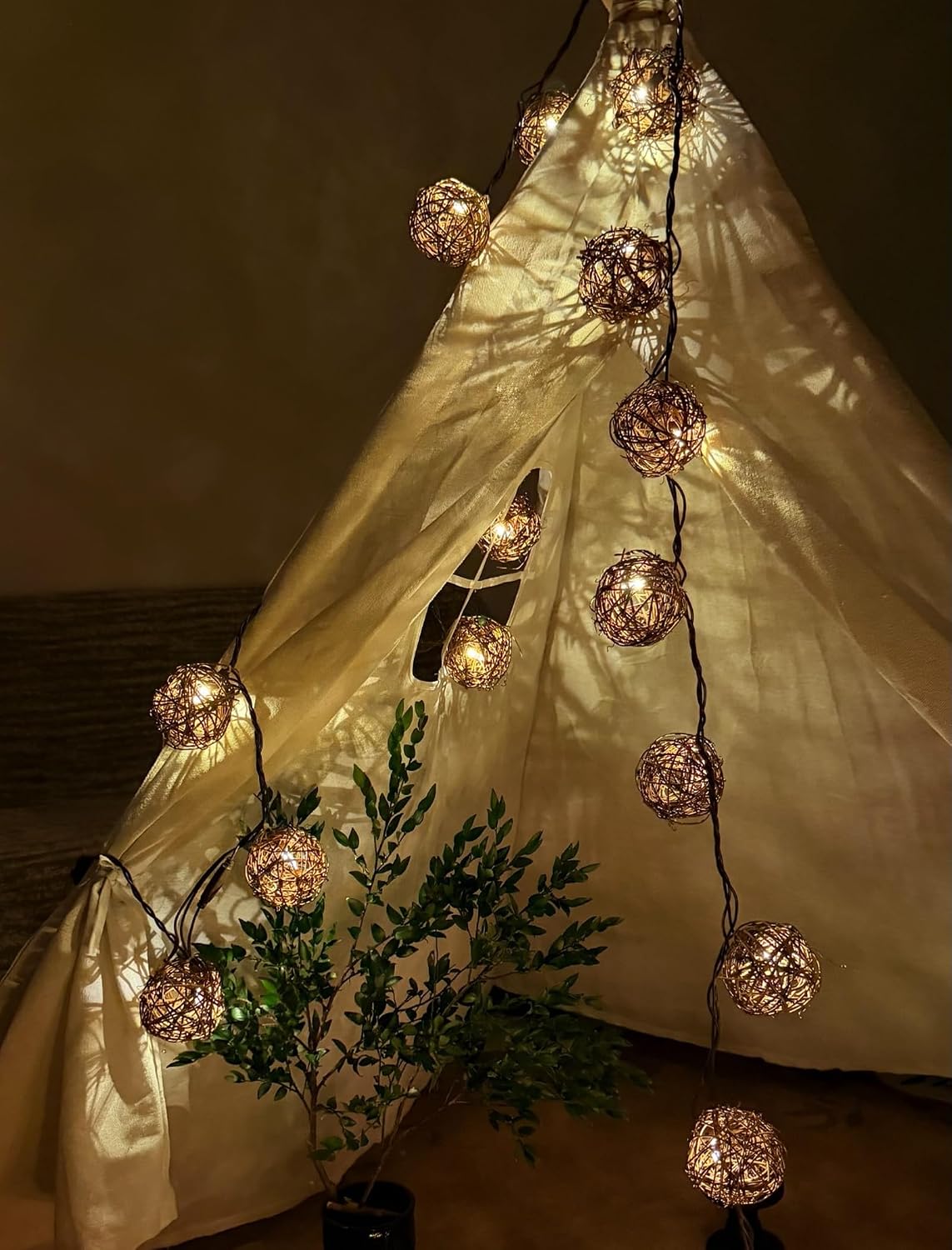 Handmade Rattan Boho String Lights