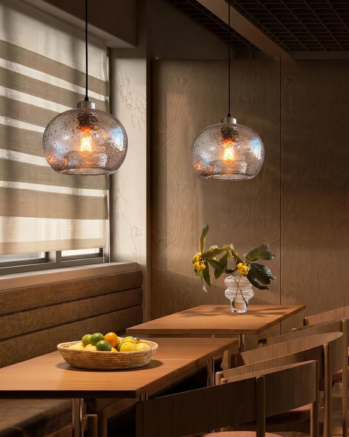 Rustic Marble‑Glass Kitchen Pendant Lights