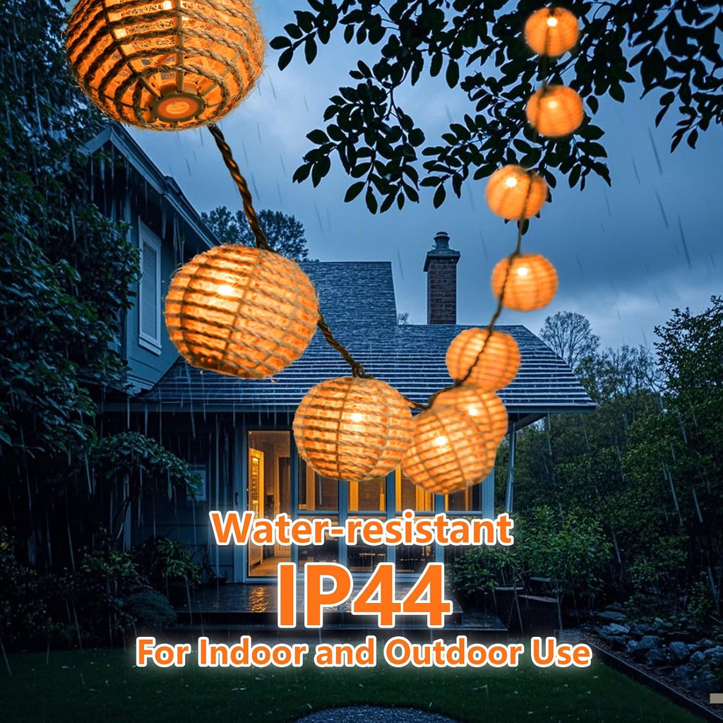 Twine‑Ball Boho Patio String Lights