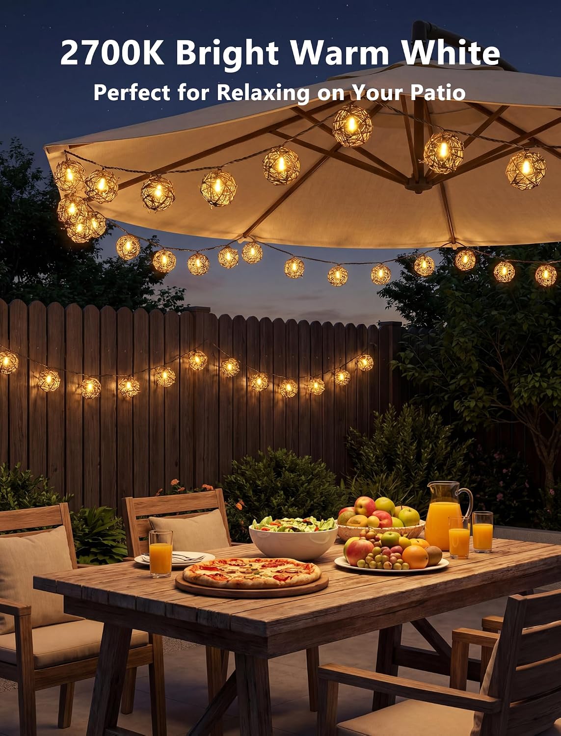 Handmade Rattan Boho String Lights