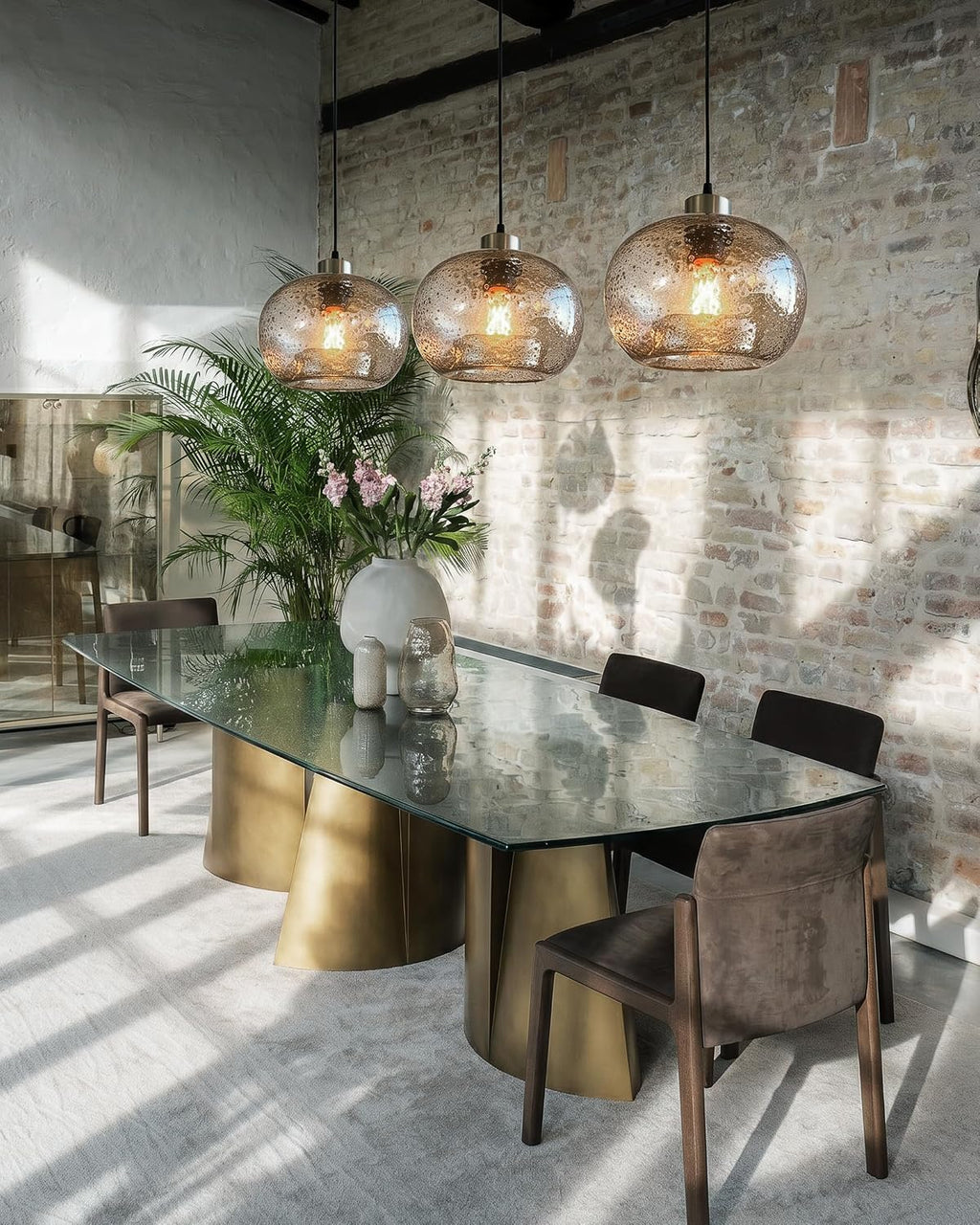 Rustic Marble‑Glass Kitchen Pendant Lights